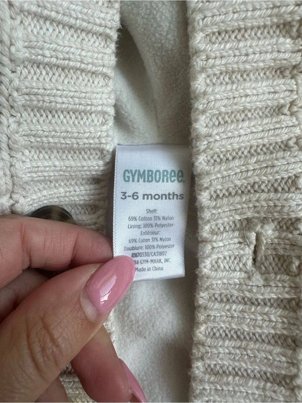 GAPe Baby Blue Knit Hooded Sweater with Bear-Ear Detail + beige sweater